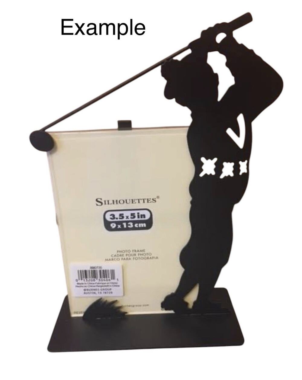 2 Silhouettes Golfer Picture Frames 3.5 X 5”Vertical